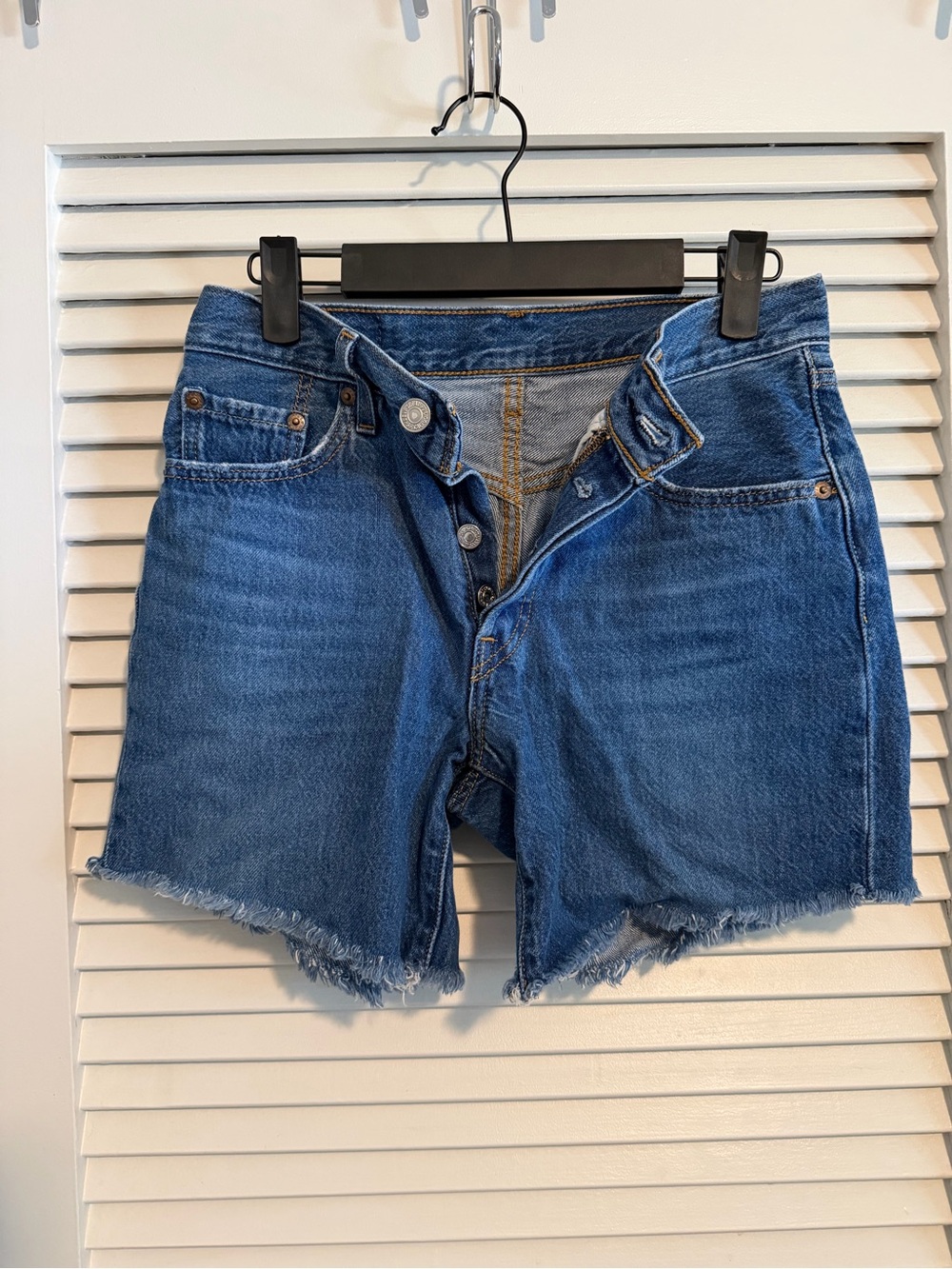 Levi's Medium Blue Cutoff Denim Shorts